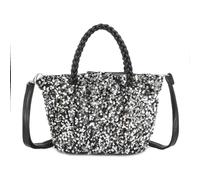 Kitise Sparkling Sequins Braided Handle Shoulder Bag In Silver Silver