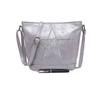 Kitise Sparkling Star Design Small Faux Suede Shoulder / Crossbody Bag In Pale Grey Pale Grey One Size