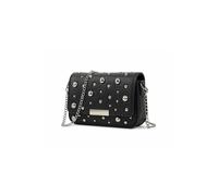 Kitise Studded Flap Over Crossbody Clutch Bag With Chain Strap In Black Black
