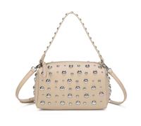 Kitise Studded Pebbled Fuax Leather Crossbody Bag In Beige Beige