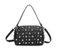 Kitise Studded Pebbled Fuax Leather Crossbody Bag In Black Black