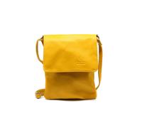 Kitise Stylish Flap Small Genuine Italian Leather Crossbody Bag - YELLOW