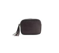 Kitise Tassel Charm Genuine Italian Leather Small Camera Crossbody Bag In Dark Brown Dark Brown