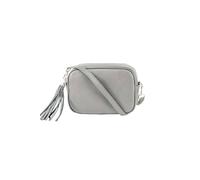 Kitise Tassel Charm Genuine Italian Leather Small Camera Crossbody Bag In Light Grey Light Grey