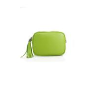 Kitise Tassel Charm Genuine Italian Leather Small Camera Crossbody Bag In Lime Lime