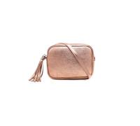 Kitise Tassel Charm Genuine Italian Leather Small Camera Crossbody Bag In Rose Gold Rose Gold One Size