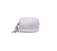 Kitise Tassel Charm Genuine Italian Leather Small Camera Crossbody Bag In Silver Silver One Size