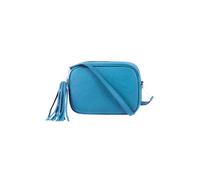 Kitise Tassel Charm Genuine Italian Leather Small Camera Crossbody Bag In Turquoise Turquoise One Size