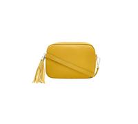 Kitise Tassel Charm Genuine Italian Leather Small Camera Crossbody Bag In Yellow Yellow