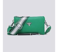 Kitise Tessa Double Compartments Wide Strap Small Purse Messenger Bag In Emerald Emerald One Size
