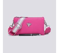 Kitise Tessa Double Compartments Wide Strap Small Purse Messenger Bag In Fuchsia Fuchsia