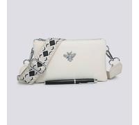 Kitise Tessa Double Compartments Wide Strap Small Purse Messenger Bag In Ivory Ivory