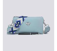 Kitise Tessa Double Compartments Wide Strap Small Purse Messenger Bag In Light Blue Light Blue