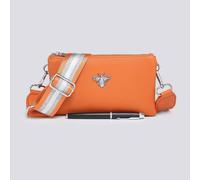 Kitise Tessa Double Compartments Wide Strap Small Purse Messenger Bag In Orange Orange