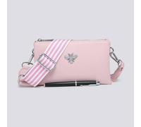 Kitise Tessa Double Compartments Wide Strap Small Purse Messenger Bag In Pink Pink