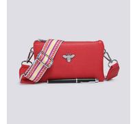 Kitise Tessa Double Compartments Wide Strap Small Purse Messenger Bag In Red Red