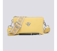 Kitise Tessa Double Compartments Wide Strap Small Purse Messenger Bag In Yellow Yellow One Size