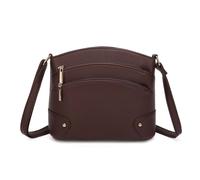 Kitise Textured Multi-Compartment Crossbody Bag In Dark Brown Dark Brown