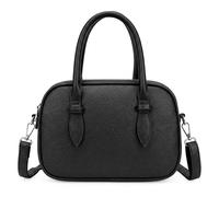 Kitise Top Handle Oval Multi Zip Convertible Crossbody Shoulder Bag In Black Black