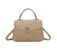 Kitise Top Handle Twist Lock Studded Crossbody Bag In Khaki Khaki