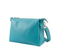 Kitise Top Zipper Triple-Compartment Genuine Italian Leather Crossbody Bag In Turquoise Turquoise