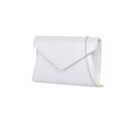 Kitise V Envelope Shape Glossy Clutch Evening Bag In White White