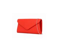 Kitise V Shape Envelope Chain Clutch Evening Bag In Scarlet Scarlet