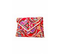 Kitise V Shape Envelope Embroidered Clutch Evening Bag Red