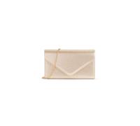 Kitise V Shape Envelope Faux Suede Clutch Evening Bag With Metal Trim In Gold Gold