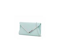Kitise V Shape Metal Trim Fuax Suede Envelope Clutch Evening Bag In Mint Mint