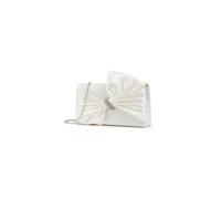 Kitise Velvet Pleated Floral Knot Bow Clutch Evening Bag In Ivory Ivory