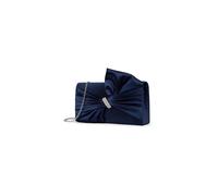 Kitise Velvet Pleated Floral Knot Bow Clutch Evening Bag In Navy Navy