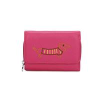 Kitise Wallet Dachshund Dog Embroidery Trifold Snap Closure Coin Purse In Rose Rose
