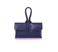 Kitise Women Genuine Italian Leather Large Handle Tie Closure Multi-functional Crossbody Bag Clutch Evening Handbag With Detachbale Strap