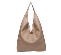 Kitise Women Hobo Slouch PU Leather Lightweight Practical Large Shoper Handbag Shoulder Bag -TAUPE
