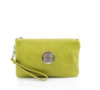 Kitise Women Multifunctional Double Compartment Wallet Wristlet Purse Small Crossbody Handbag with Wrist Strap -GREEN