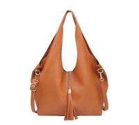 Kitise Women's 2in1 Large Slouchy Tote Bag with Small Crossobody Handbag in Brown