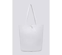 Kitise Women's 2in1 Set Large Tie Closure Tote Shoulder Bag with Crossbody Purse Bag in White