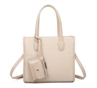 Kitise Women's 2In1 Small Shoulder Tote Bag With Detachable Purse in Beige