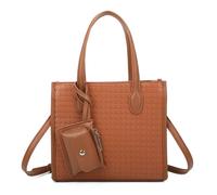 Kitise Women's 2In1 Small Shoulder Tote Bag With Detachable Purse in Brown