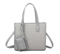 Kitise Women's 2In1 Small Shoulder Tote Bag With Detachable Purse in Grey Kitise Grey
