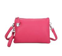 Kitise Women's 3 Compartments Multifunctionla Crossbody Bag Wristles Handbag in Fuchsia