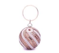 Kitise Women's Ball Shape Spiral Crystals Pattern Clutch Bag in Rose Gold