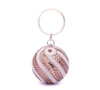 Kitise Women's Ball Shape Spiral Crystals Pattern Clutch Bag in Rose Gold Kitise Rose Gold One Size
