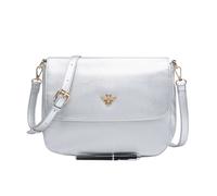 Kitise Women's Bee Accent Flap Over Zip Closure Crossbody Bag With Detachable Strap in Silver Kitise Silver One Size