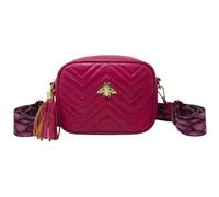 Kitise Women's Bee Embellishment Quilted Chevron Crossbody Camera Bag in Fuchsia Kitise Fuchsia One Size