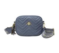 Kitise Women's Bee Embellishment Quilted Chevron Crossbody Camera Bag in Light Blue