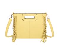 Kitise Women's Bohemian Side Tassel Cutout Handle Shoulder Tote Bag in Yellow