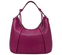 Kitise Women's Braided Handle Spacious Hobo Shoulder Tote Bag in Fuchsia