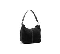 Kitise Women's Bright Colour Multi-Compartments Italian Genuile Suede Small Tote Bag in Black